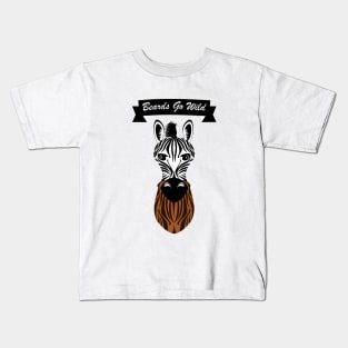 Zebra Beard Kids T-Shirt